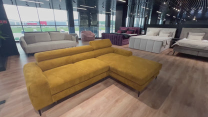 CALCIO L CORNER SOFA WITH SLEEP FUNCTION AND STORAGE