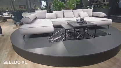 VIDEO OF SELEDO XL WHITE U SHAPE SOFA WITH ELECTRIC SEAT ADJUSTMENT