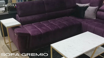 GREMIO corner sofa with electrically extendable seat