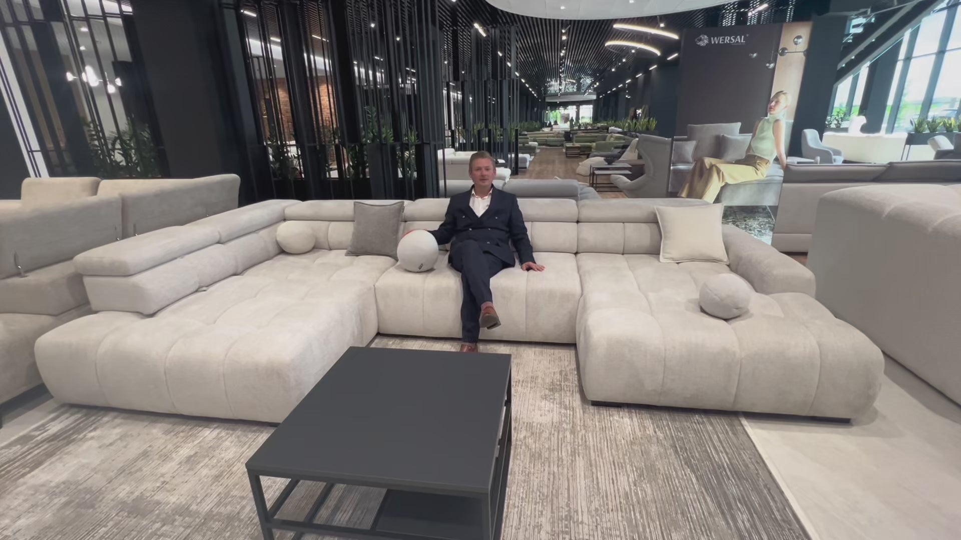 Video of BULL XL Large U-Shape Sofa Double Extra Wide Chaise Lounge Couch