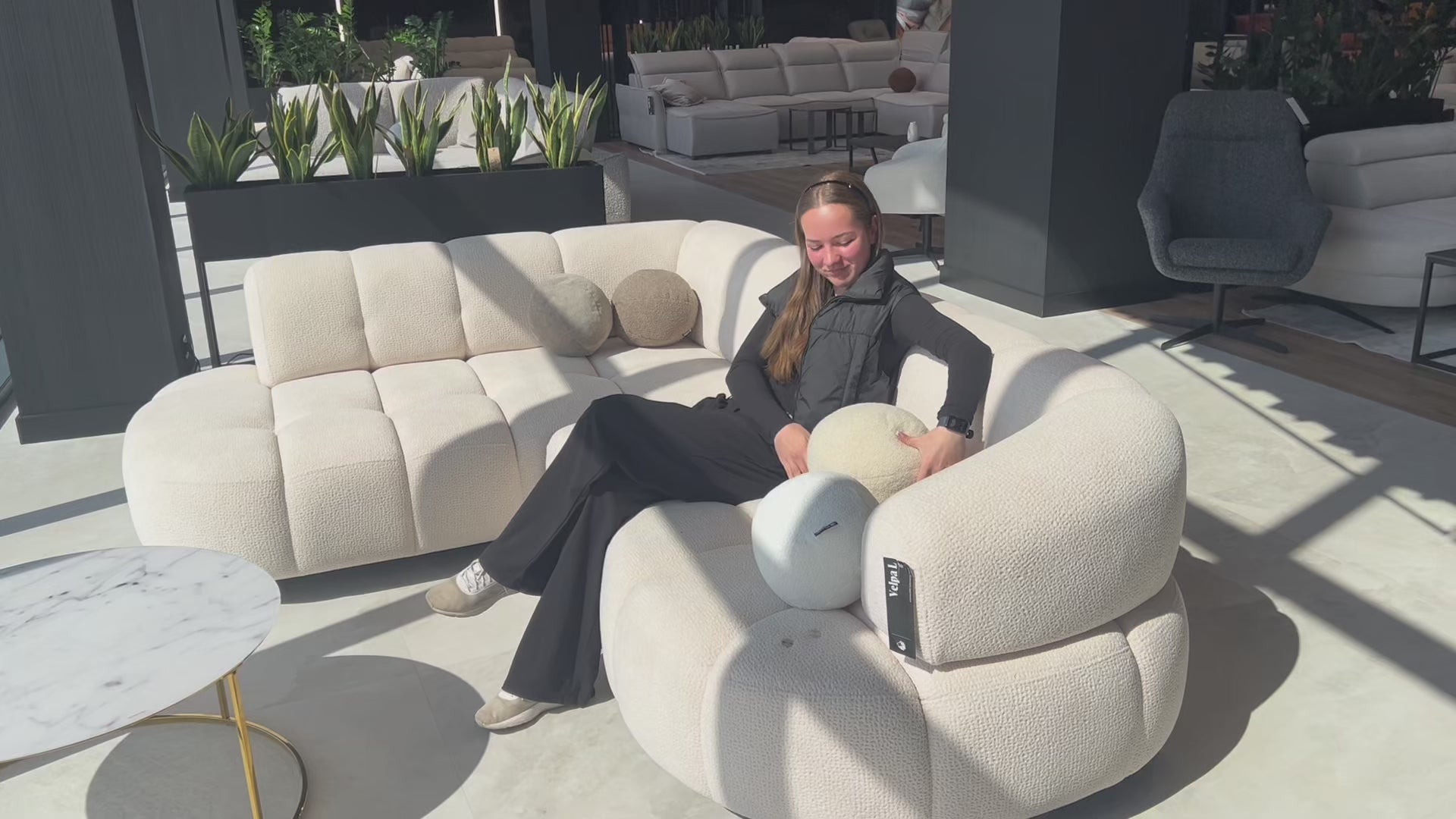 video of functions VELPA L Corner Sofa with Electric Seat Adjusment