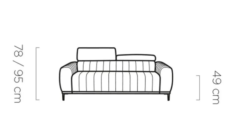 GANDI S 160 SOFA WITH SLEEP FUNCTION AND MATTRESS 160x200cm DIMENSION IMAGE