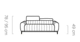 GANDI S 160 SOFA WITH SLEEP FUNCTION AND MATTRESS 160x200cm DIMENSION IMAGE