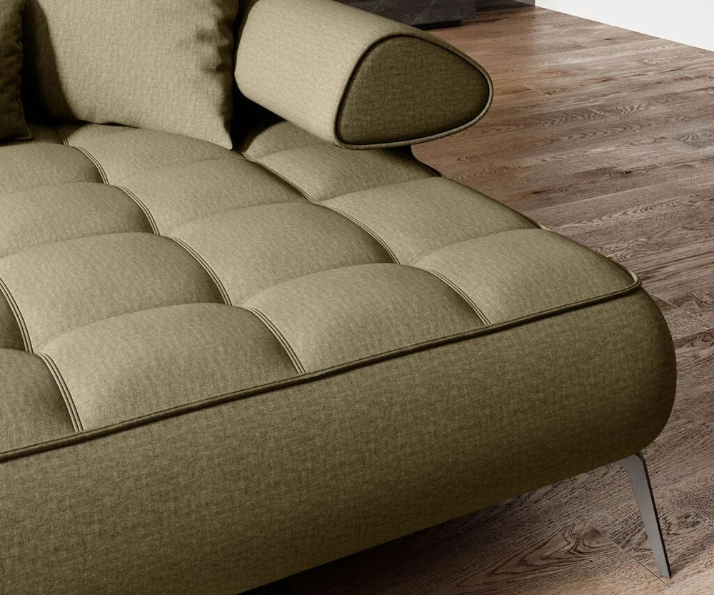 SELEDO S Corner Sofa with motorised seat depth stitches close up image