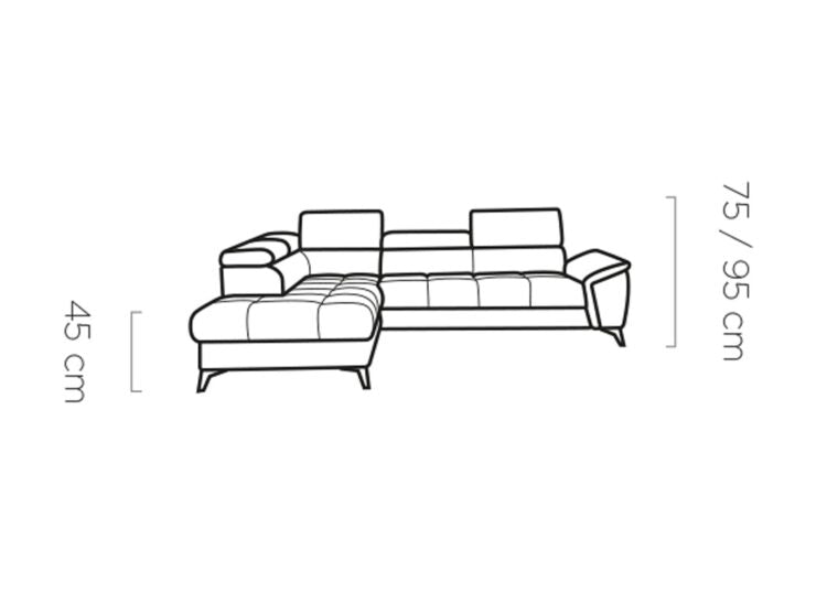 MOCCA L NATURAL LEATHER CORNER SOFA WITH SLEEP FUNCTION AND STORAGE DIMENSION IMAGE 