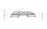 SELEDO XL Large U-Shaped Genuine Leather Corner Sofa with Electrically Extendable Seat dimension image
