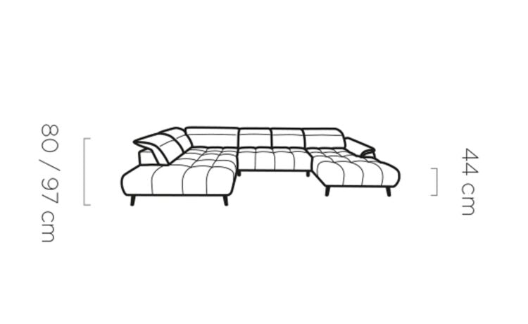 MONTANA XL CORNER SOFA WITH ELECTRIC SEAT ADJUSTMENT DIMENSION IMAGE