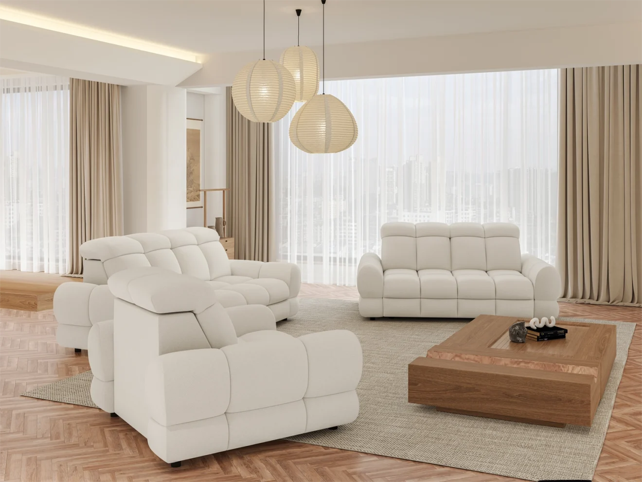 TOLLO modern 3-2-1 sofa set for living room