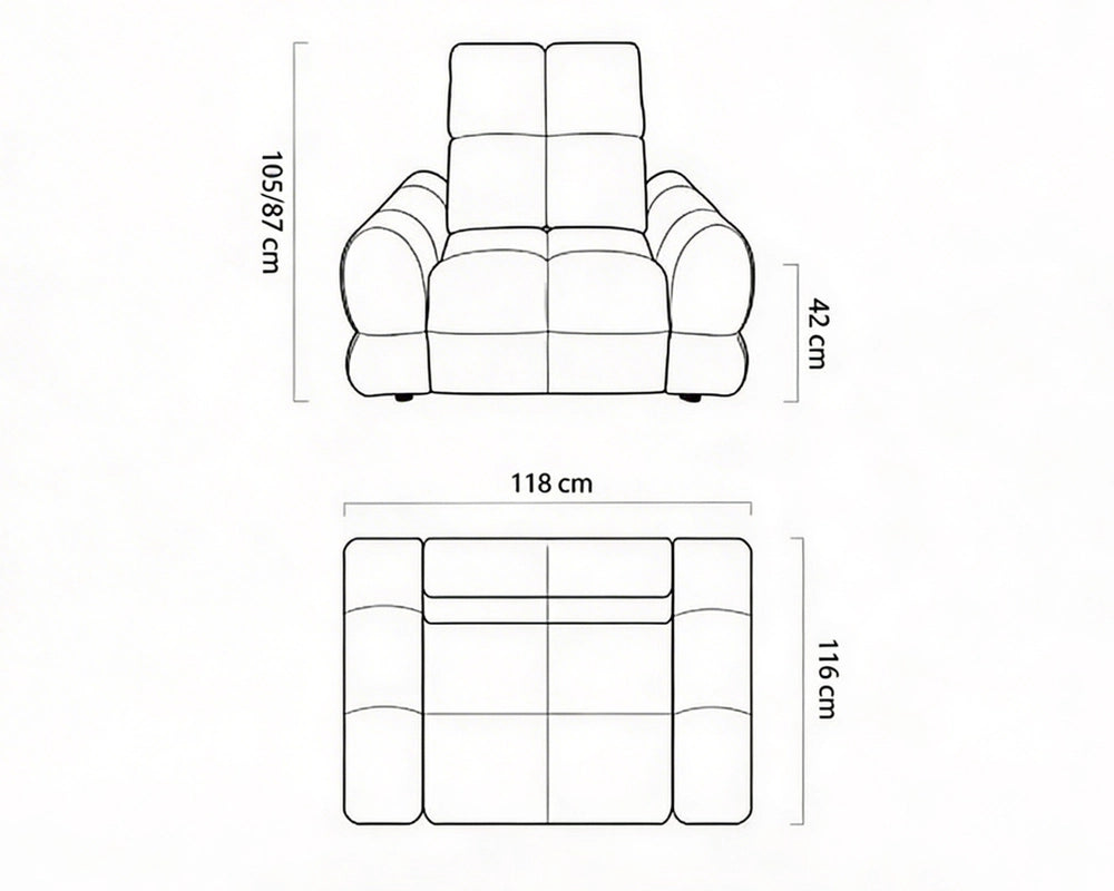 TOLLO armchair dimensions