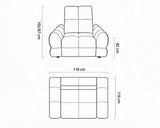 TOLLO F1 armchair dimensions 118 cm width