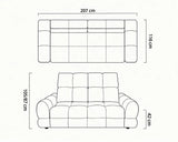 TOLLO 3 seater electric sofa dimensions