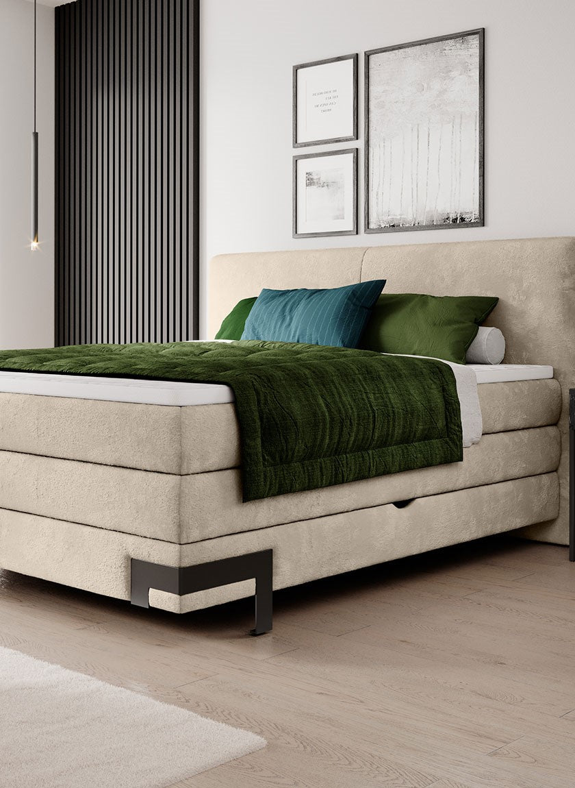 Valente Bed with Dual Storage Containers, Bonell Mattress & Pocket Mattress