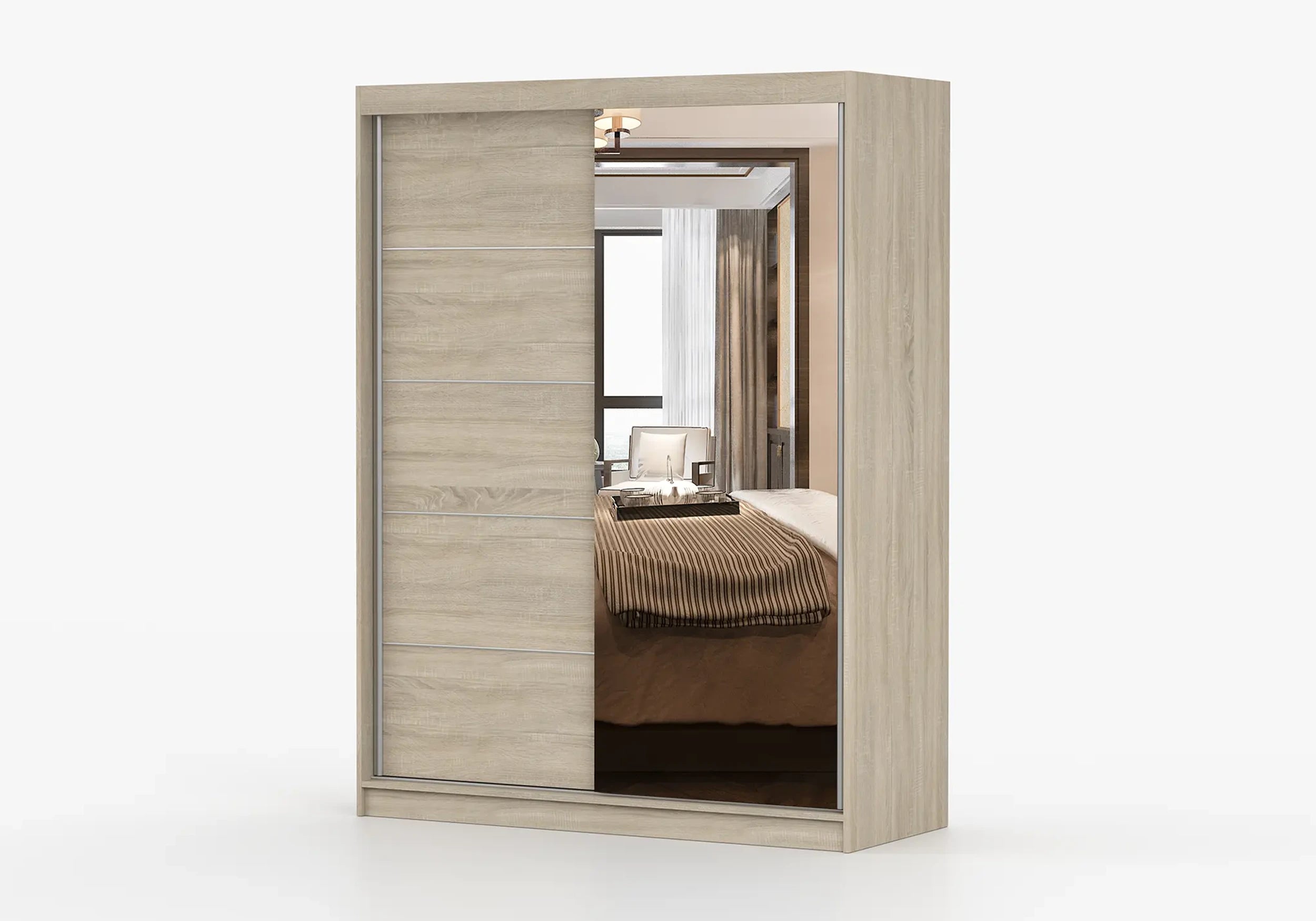 Wardrobe VISTA 05 150cm x 200 cm Sonoma Oak with Mirror