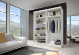 VISTA 05 150cm x 200 cm Wardrobe with Mirror and Sliding Doors image of storage inside 