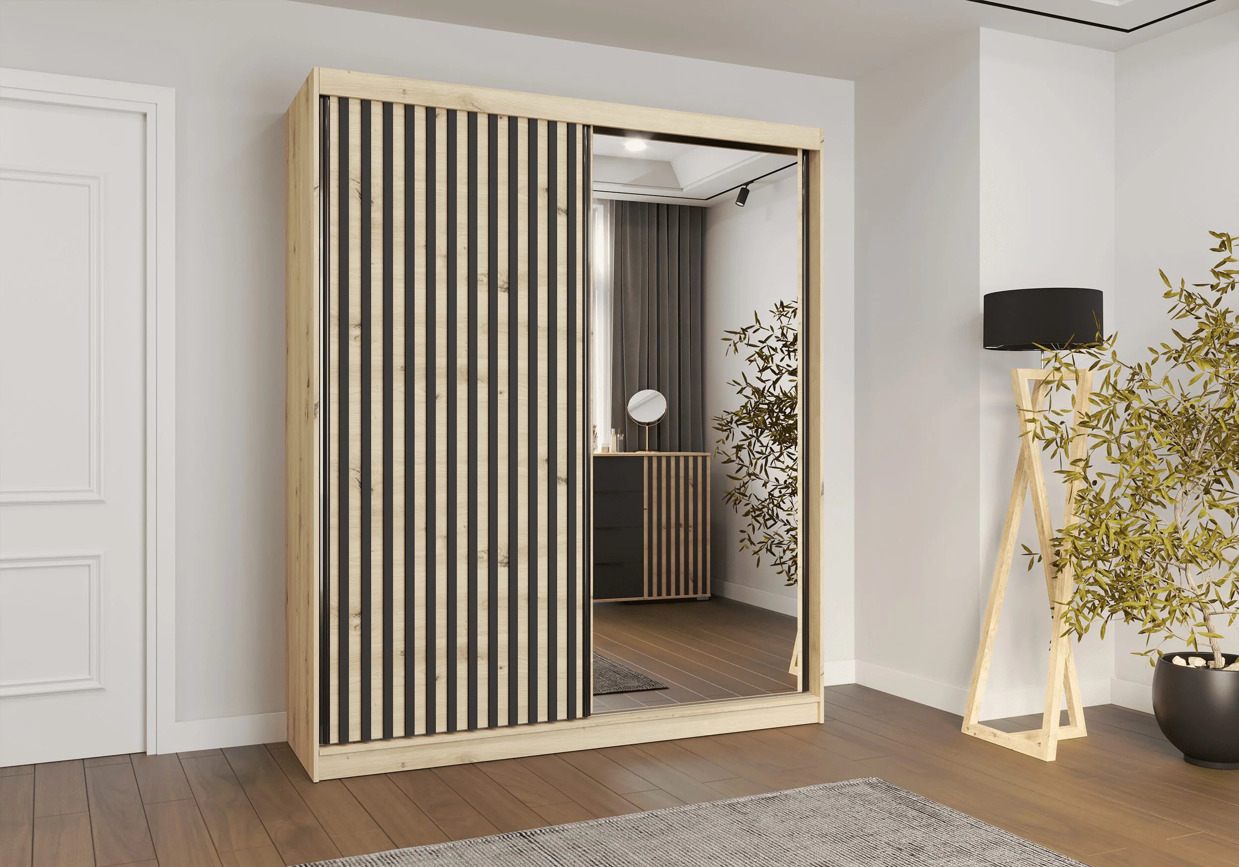 Oak and Black 183 cm x 218 cm