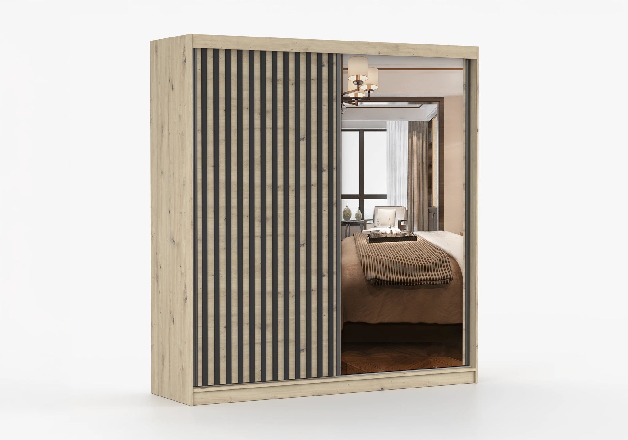 Oak and Black 203 cm x 218 cm
