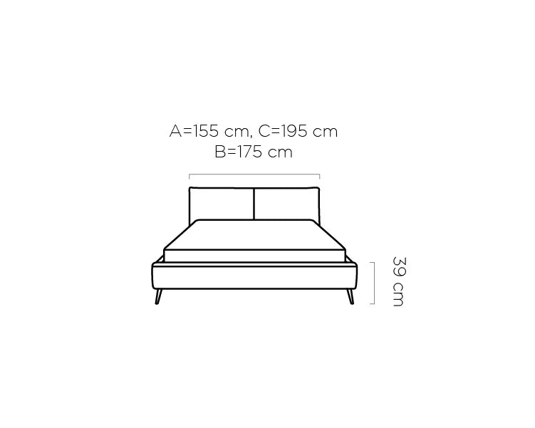 ZOYA Bed with Storage Box and Wooden Base Featuring Gas Lifters