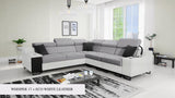 Ample III Ash Fabric corner sofa bed 