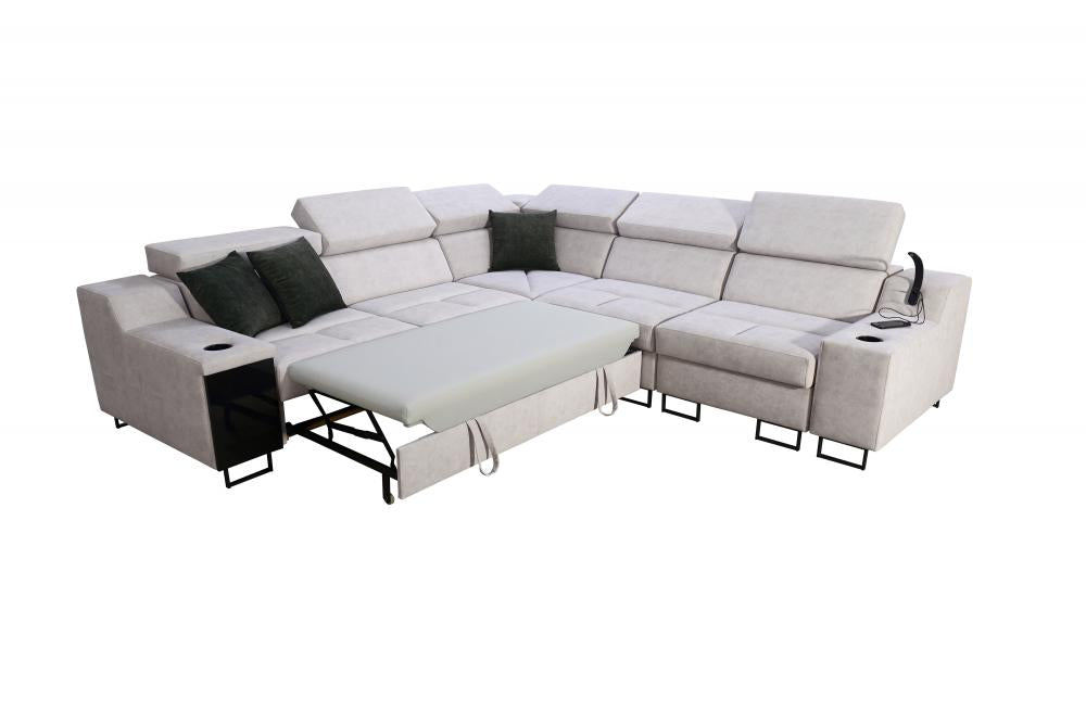 Ample III Corner Sofa Bed white back round 