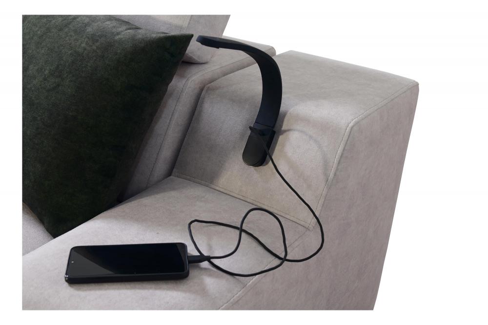 Ample III Corner Sofa side usb close up
