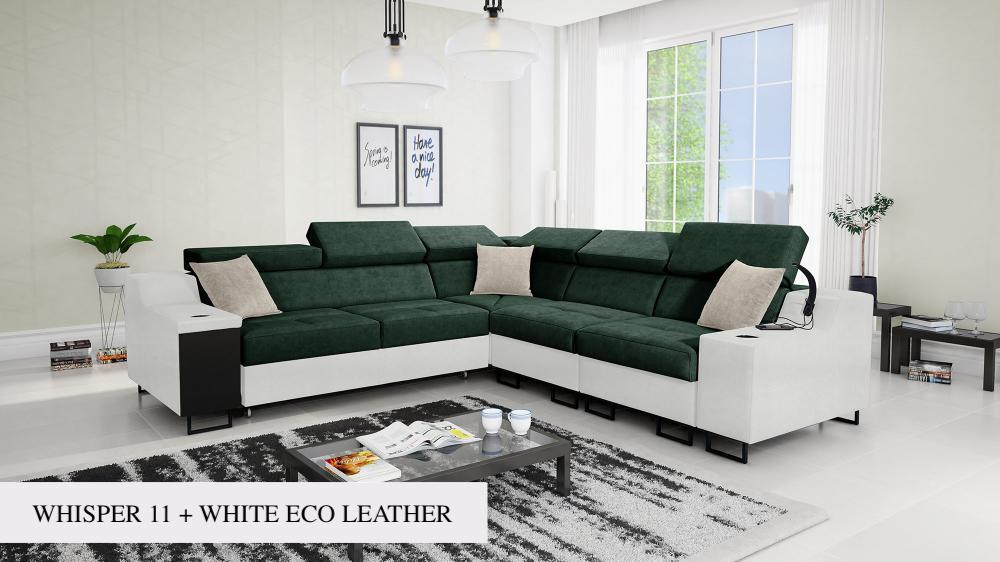 Ample III Dark Green Corner Sofa