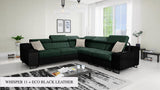Ample III Dark Green and White Colour Corner Sofa