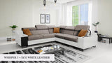 Ample III Greey and White Colour Corner Sofa