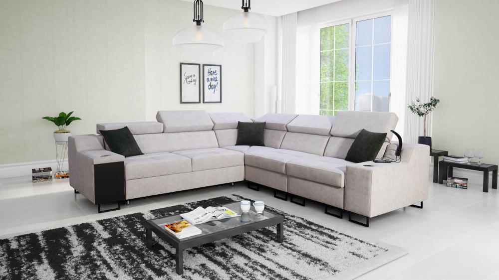 Ample III Light Grey Corner Sofa