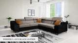 Ample III Light Grey and Black  Corner Sofa