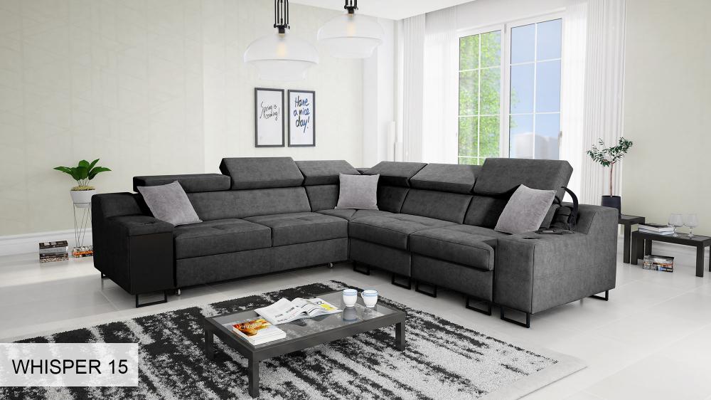 Ample III Velvet Large Fabric Corner Sofa