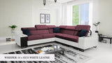 Ample III  White Eco Leather Corner Sofa