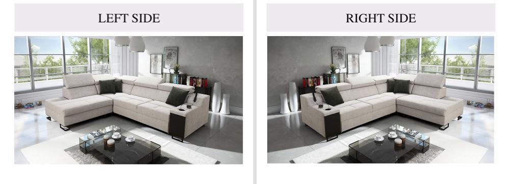 Ample VII Left Hand Facing Open End Corner Sofa Left and Right Side