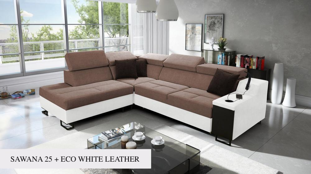 Ample VII corner sofa, brown chocolate colour