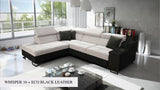 Ample VII corner sofa, cream and black colour