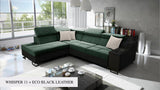 Ample VII corner sofa, dark green colour of sofa