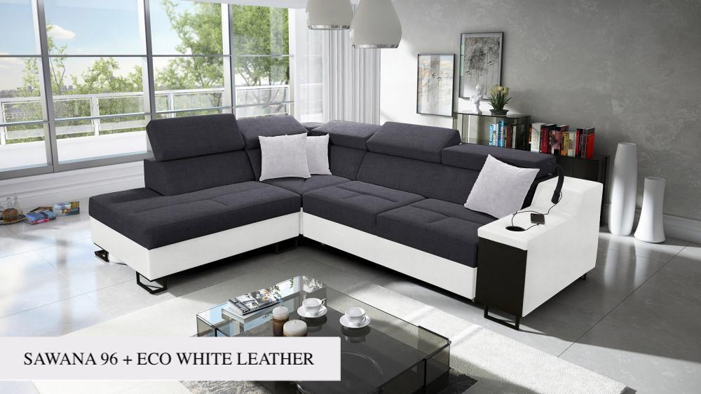 Ample VII corner sofa, dark grey colour, easy clean