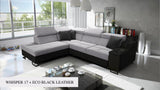 Ample VII corner sofa, light grey colour, Front View
