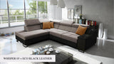 Ample VII corner sofa, light grey colour, pet frendly