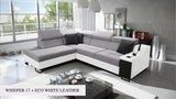 Ample VII corner sofa, light grey with white corners
