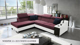 Ample VII corner sofa, purple and white mix colour