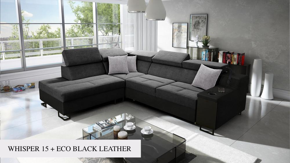 Ample VII corner sofa, riche grey colour 