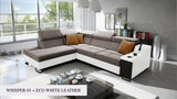Ample VII corner sofa, silver colour with black legs