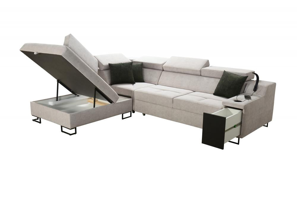 Ample VII corner sofa, storage