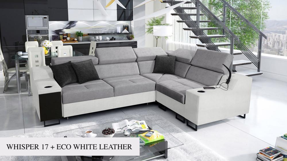 ALICANTE II corner sofa bed, light grey colour