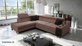 Ample VII corner sofa, brown colour, Design Aesthetics