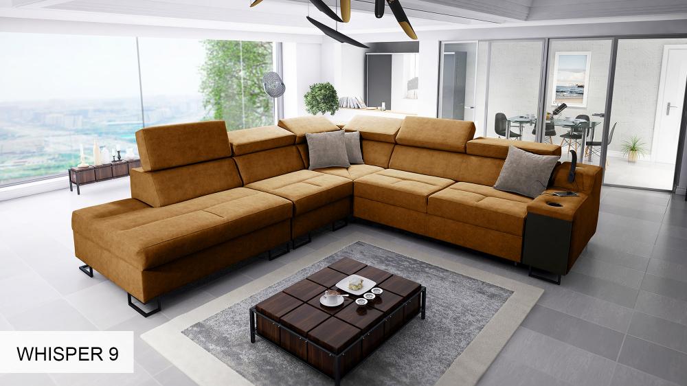 ALICANTE IX corner sofa, gold colour, Close-Up