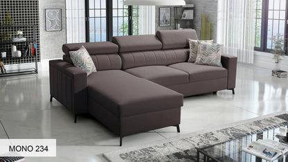 Baltico I Mini small corner sofa, brown colour