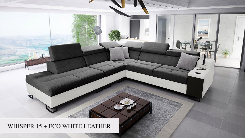 ALICANTE IX corner sofa, silver/grey colour