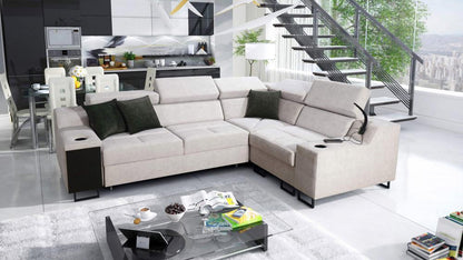 ALICANTE II corner sofa bed, white colour Close-Up 