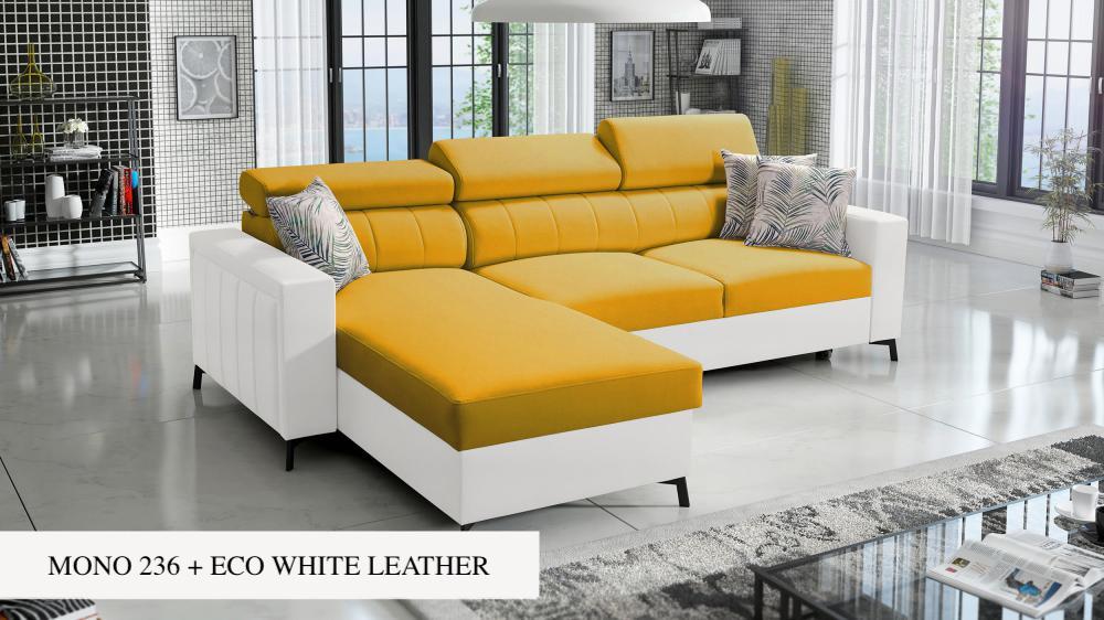 Baltico I Mini small corner sofa, orange colour